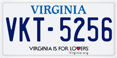 VA license plate VKT5256