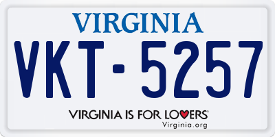VA license plate VKT5257