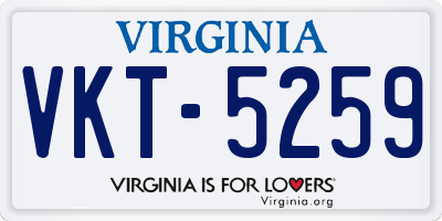 VA license plate VKT5259