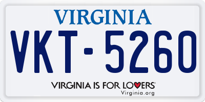 VA license plate VKT5260