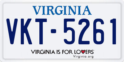 VA license plate VKT5261