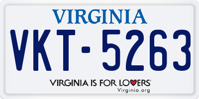 VA license plate VKT5263