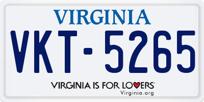 VA license plate VKT5265
