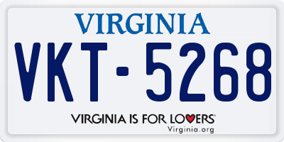 VA license plate VKT5268