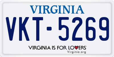 VA license plate VKT5269