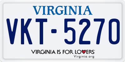 VA license plate VKT5270