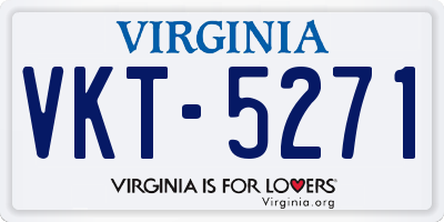 VA license plate VKT5271