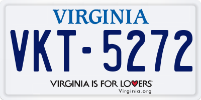 VA license plate VKT5272