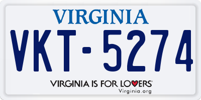 VA license plate VKT5274