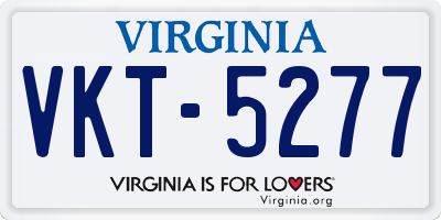 VA license plate VKT5277
