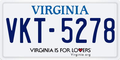 VA license plate VKT5278