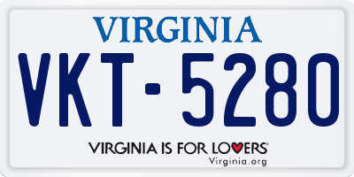 VA license plate VKT5280