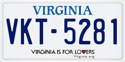 VA license plate VKT5281