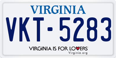 VA license plate VKT5283