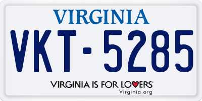 VA license plate VKT5285