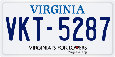 VA license plate VKT5287