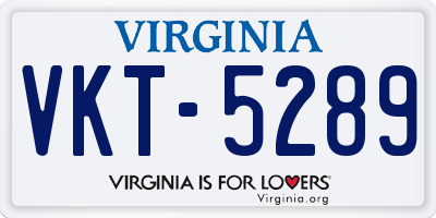 VA license plate VKT5289