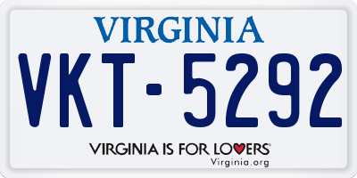 VA license plate VKT5292