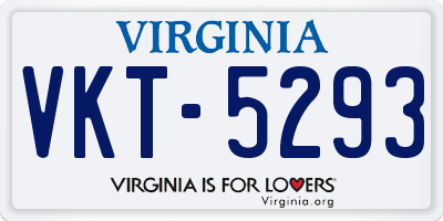 VA license plate VKT5293