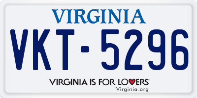 VA license plate VKT5296