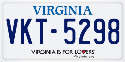 VA license plate VKT5298