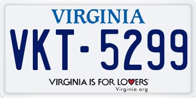 VA license plate VKT5299