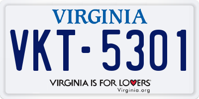 VA license plate VKT5301
