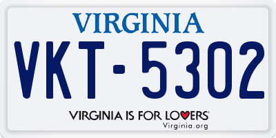 VA license plate VKT5302