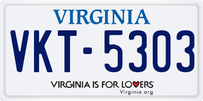 VA license plate VKT5303