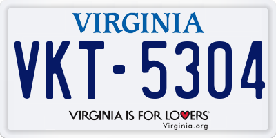 VA license plate VKT5304