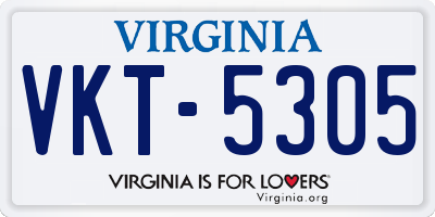 VA license plate VKT5305