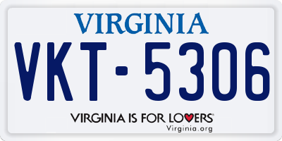 VA license plate VKT5306