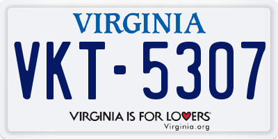 VA license plate VKT5307