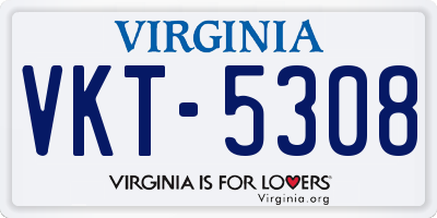 VA license plate VKT5308