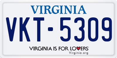 VA license plate VKT5309