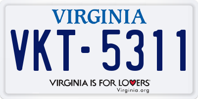 VA license plate VKT5311