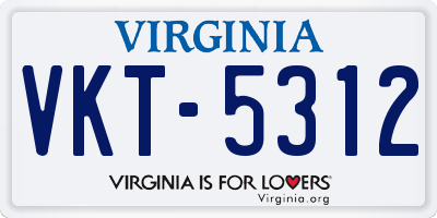 VA license plate VKT5312