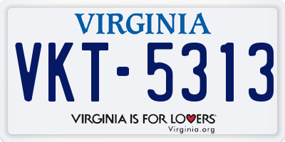 VA license plate VKT5313