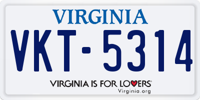 VA license plate VKT5314
