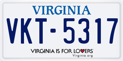 VA license plate VKT5317
