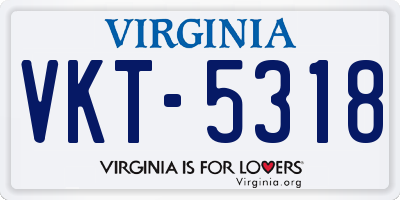 VA license plate VKT5318