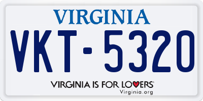 VA license plate VKT5320