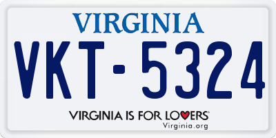 VA license plate VKT5324