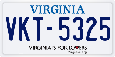 VA license plate VKT5325