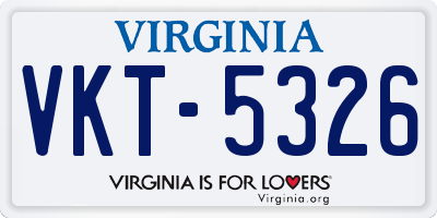 VA license plate VKT5326
