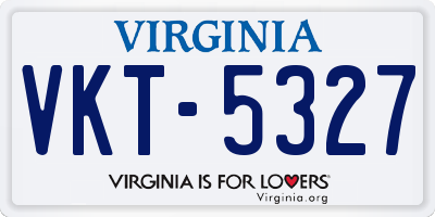 VA license plate VKT5327