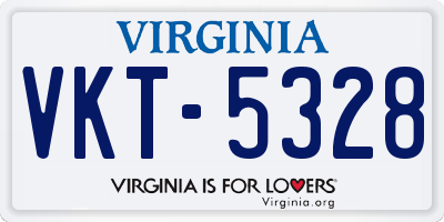 VA license plate VKT5328