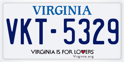 VA license plate VKT5329