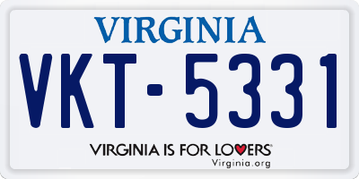 VA license plate VKT5331
