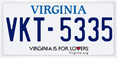 VA license plate VKT5335